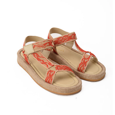 VELCRO SANDALS - RED