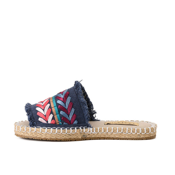 DOUBLE SPIKE SLIDE SLIPPERS - NAVY