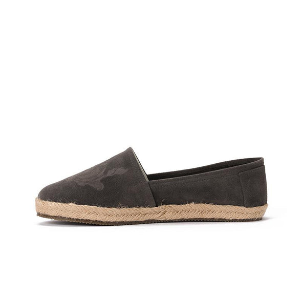 SUEDE DAMASK ESPADRILLE - GREY