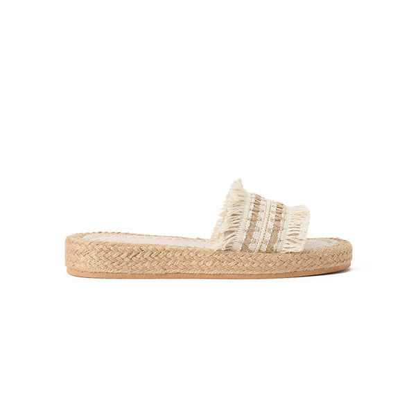 JUTE PLATFORM NUTTY KNOTS SLIPPERS - BEIGE