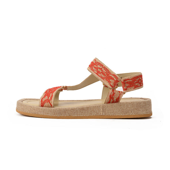 VELCRO SANDALS - RED