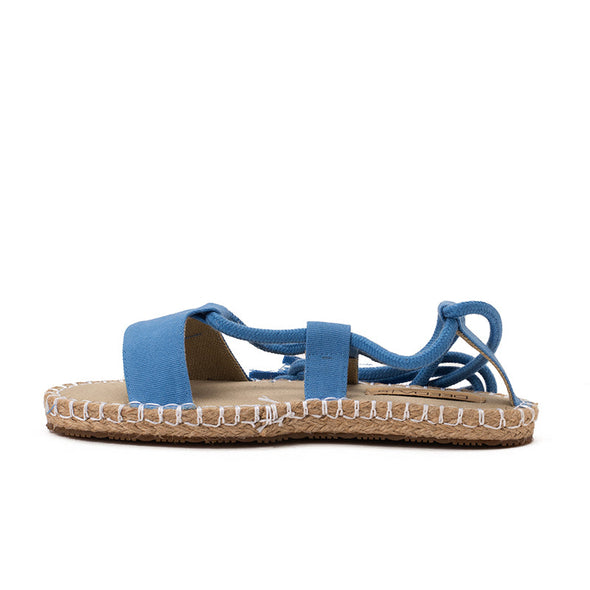 CANVAS GLADIATOR SANDALS - BLUE