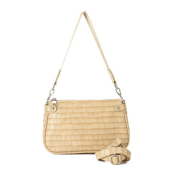 JAMEELA CROCO BAGUETTE - BEIGE