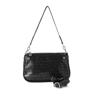 JAMEELA CROCO BAGUETTE - BLACK