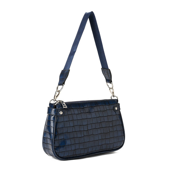 JAMEELA CROCO BAGUETTE - NAVY