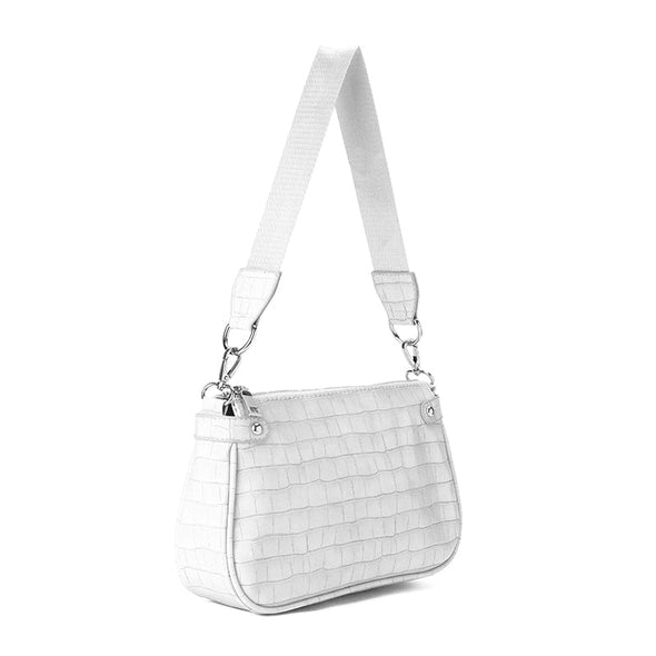 JAMEELA CROCO BAGUETTE - WHITE