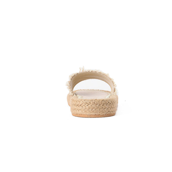 JUTE PLATFORM NUTTY KNOTS SLIPPERS - BEIGE