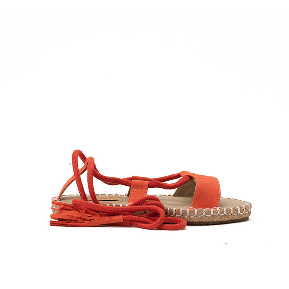 CANVAS GLADIATOR SANDALS - ORANGE