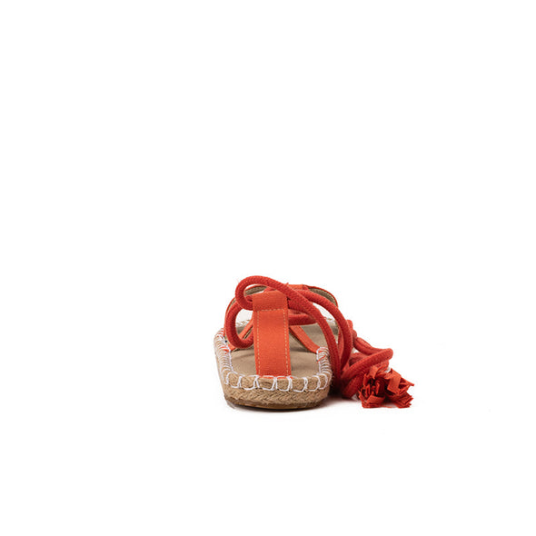 CANVAS GLADIATOR SANDALS - ORANGE