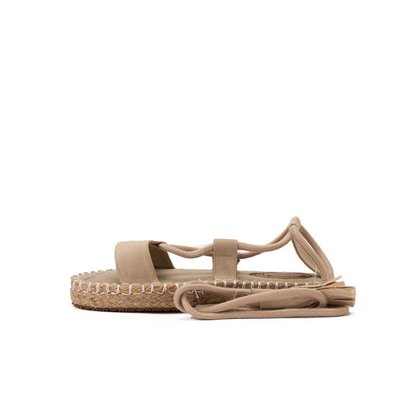 CANVAS GLADIATOR SANDALS - BEIGE