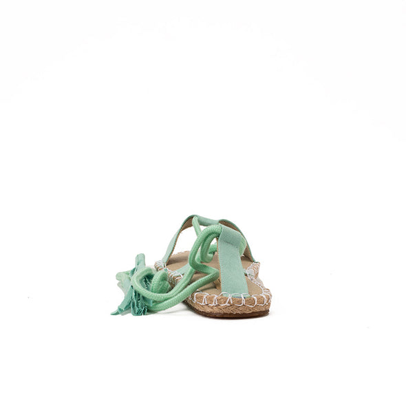 CANVAS GLADIATOR SANDALS - PISTACHIO