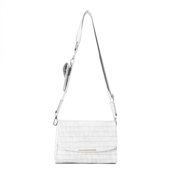 JAMEELA CROCO FLAP - WHITE