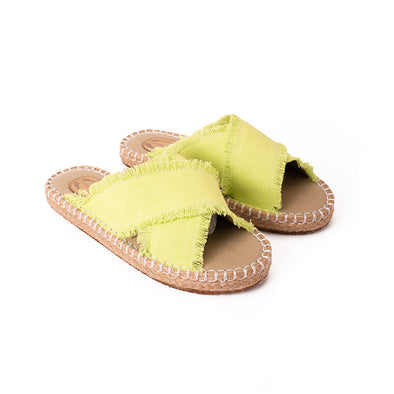 CRISS-CROSS CANVAS-JUTE SLIDES - PISTACHIO