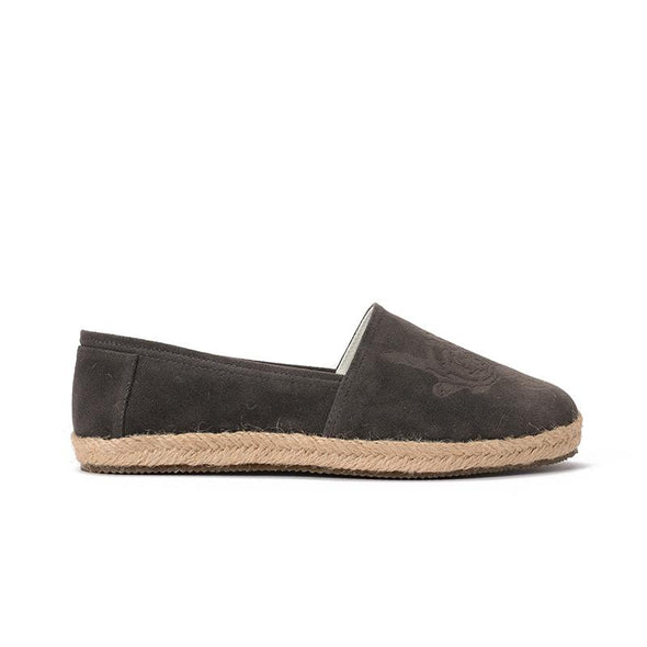 SUEDE DAMASK ESPADRILLE - GREY