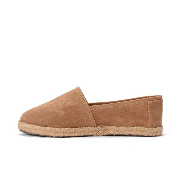 SUEDE DAMASK ESPADRILLE - CAMEL