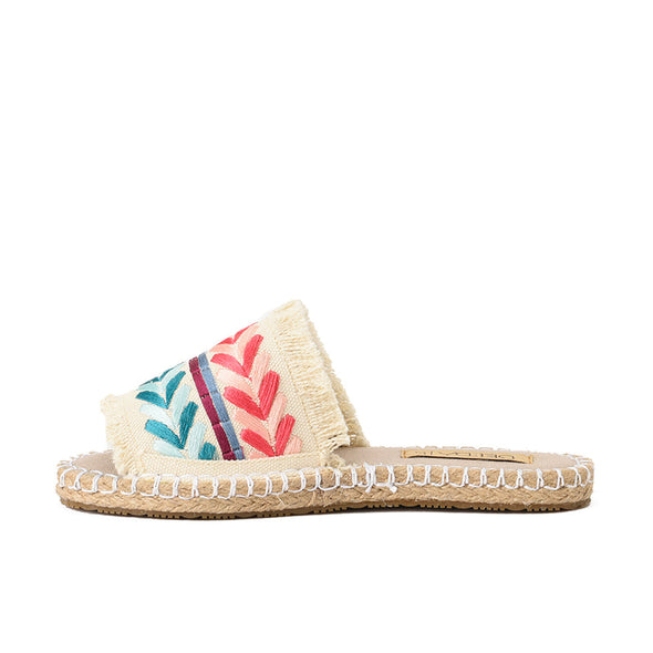 DOUBLE SPIKE SLIDE SLIPPERS - BEIGE