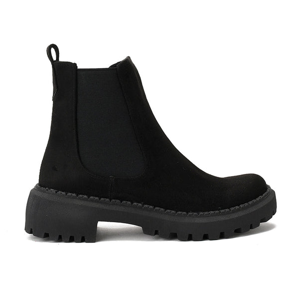 CHELSEA SIDE ELASTIC PANEL BOOTS - BLACK SUEDE