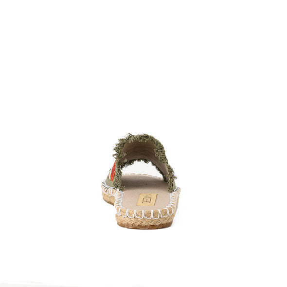 DOUBLE SPIKE SLIDE SLIPPERS - OLIVE