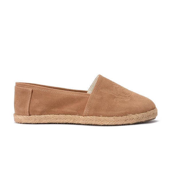 SUEDE DAMASK ESPADRILLE - CAMEL