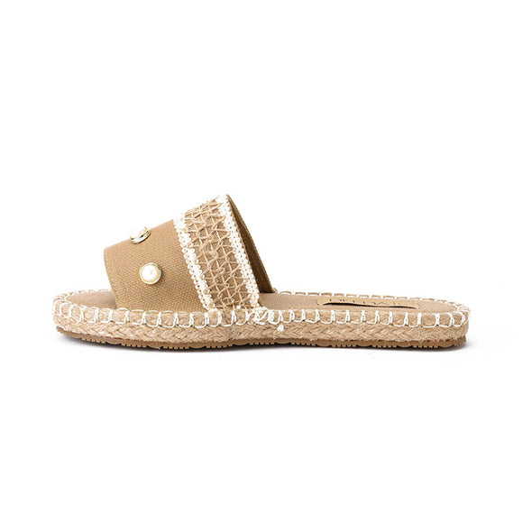 BORA PEARL SLIPPERS - CAMEL