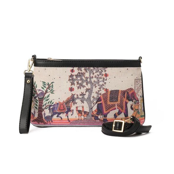 IVORY CLUTCH - BLACK