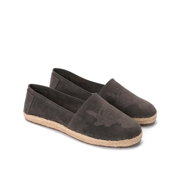 SUEDE DAMASK ESPADRILLE - GREY