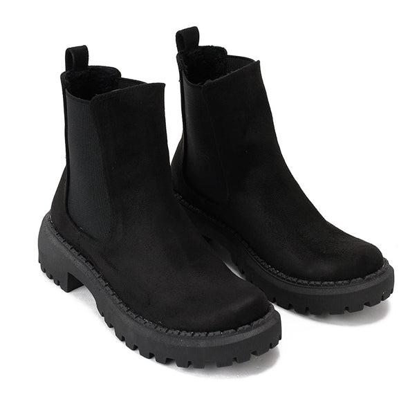 CHELSEA SIDE ELASTIC PANEL BOOTS - BLACK SUEDE