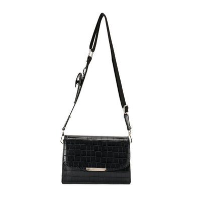 JAMEELA CROCO FLAP - BLACK