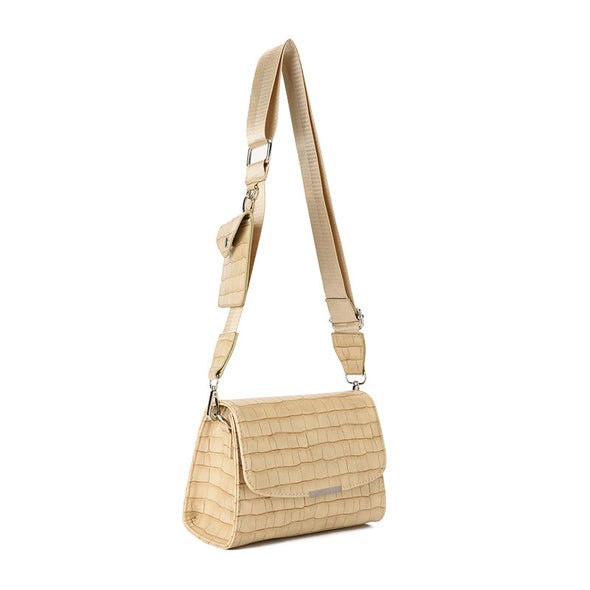 JAMEELA CROCO FLAP - BEIGE