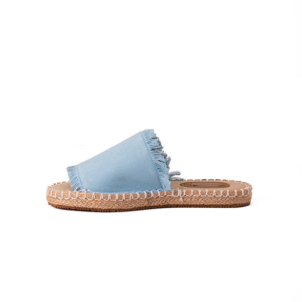 OPEN-TOE STELLA MULES - SKY BLUE