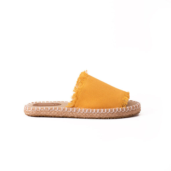 OPEN-TOE STELLA MULES - MUSTARD