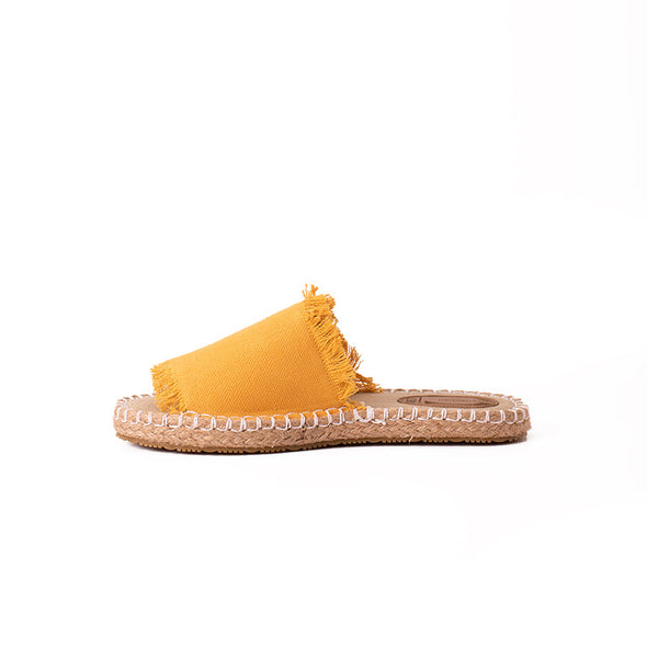 OPEN-TOE STELLA MULES - MUSTARD