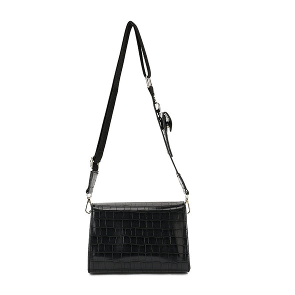 JAMEELA CROCO FLAP - BLACK