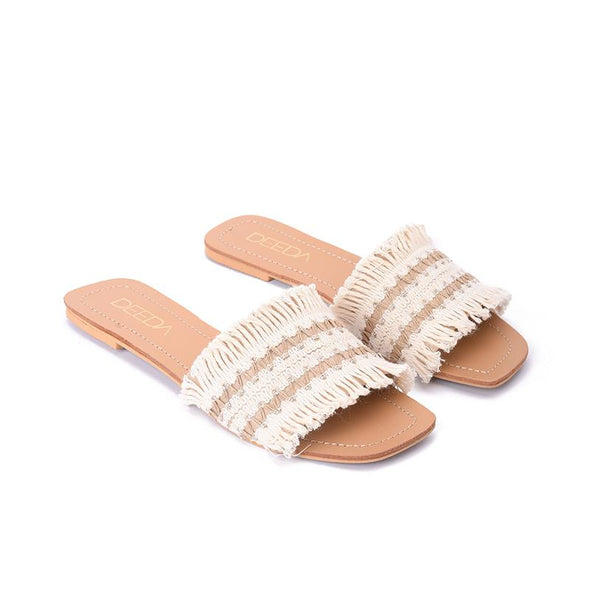 NUTTY KNOTS SLIDE SLIPPERS - BEIGE