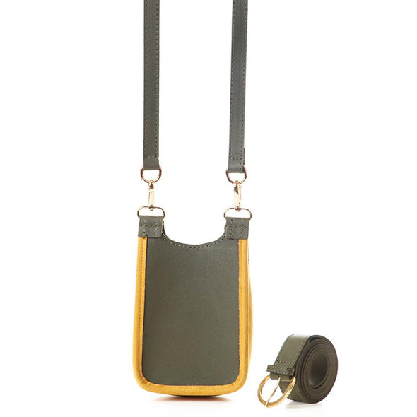 MISKA MOBILE BAG - MUSTARD x PINE GREEN