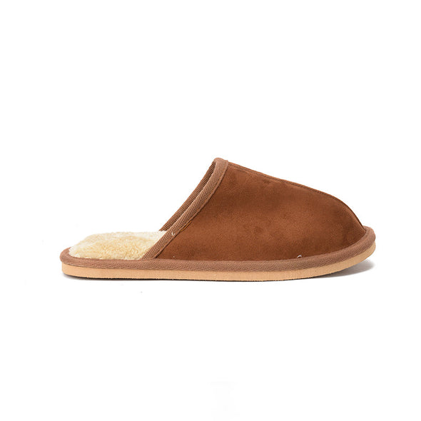 SUEDE PANTOUFLES - CAMEL