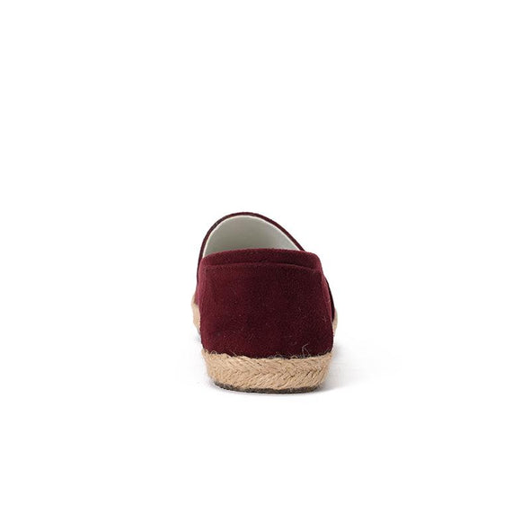 SUEDE DAMASK ESPADRILLE - BURGUNDY