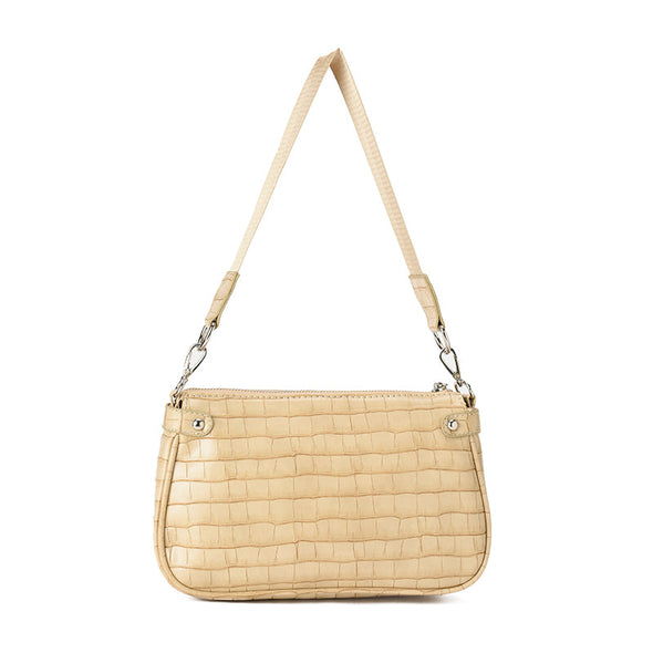 JAMEELA CROCO BAGUETTE - BEIGE