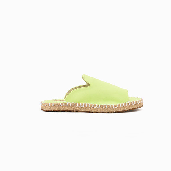 NEON OPEN TOE MULES - GREEN