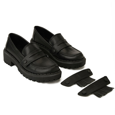 DUO CHUNKY LOAFERS - BLACK