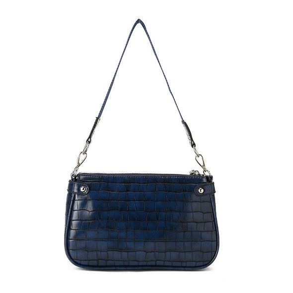 JAMEELA CROCO BAGUETTE - NAVY