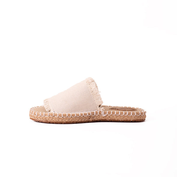 OPEN-TOE STELLA MULES - BEIGE