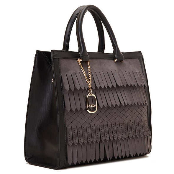 FRINGE TOTE - GREY