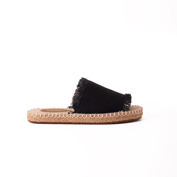 OPEN-TOE STELLA MULES - BLACK