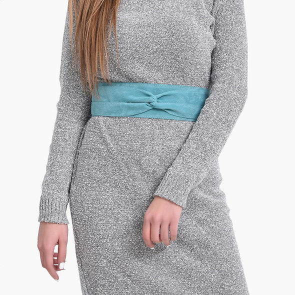 WRAP BELT - TURQUOISE SUEDE