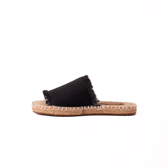 OPEN-TOE STELLA MULES - BLACK