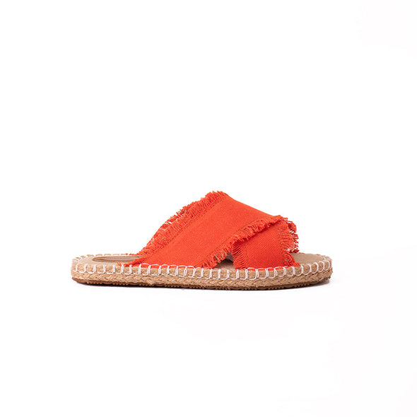 CRISS-CROSS CANVAS-JUTE SLIDES - ORANGE