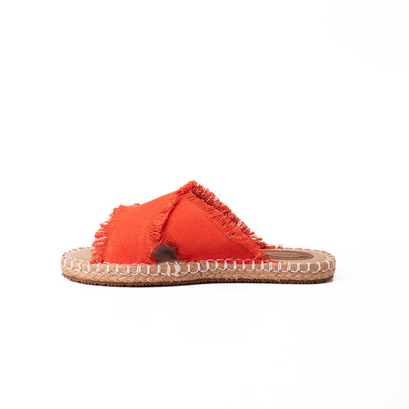 CRISS-CROSS CANVAS-JUTE SLIDES - ORANGE