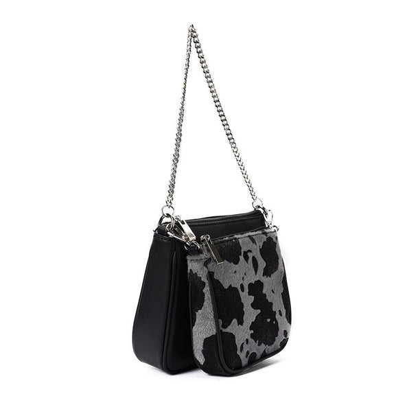 ANITA double pouch - BLACK x GREY