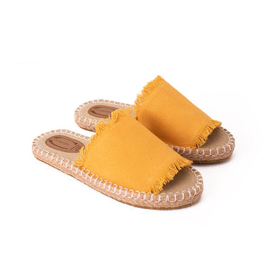 OPEN-TOE STELLA MULES - MUSTARD